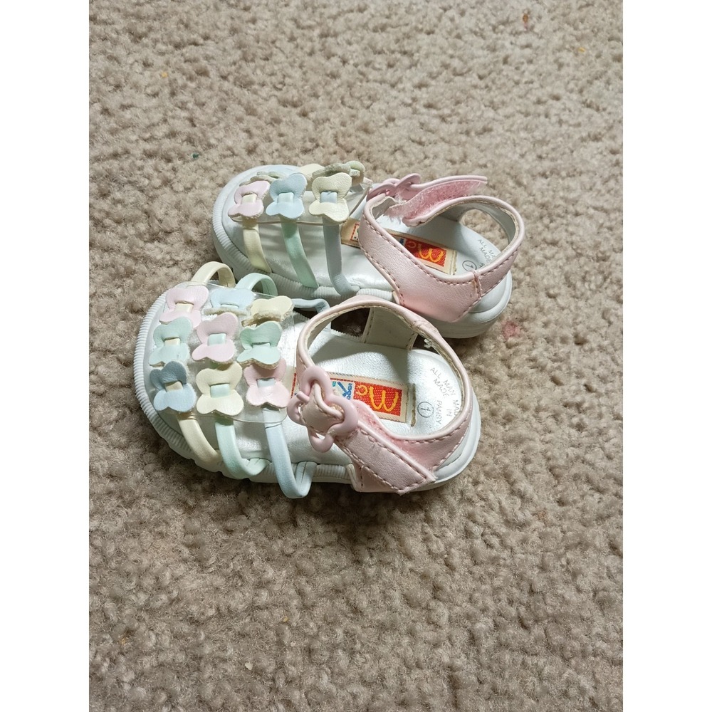 Vintage 90s Y2K McKids Sandals Baby Girls Size 1 Floral